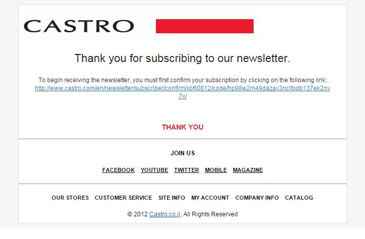 Double opt in email marketing Castro