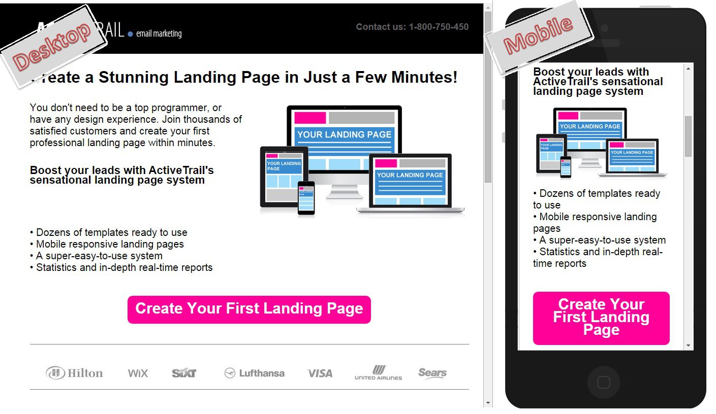 landing page responsive